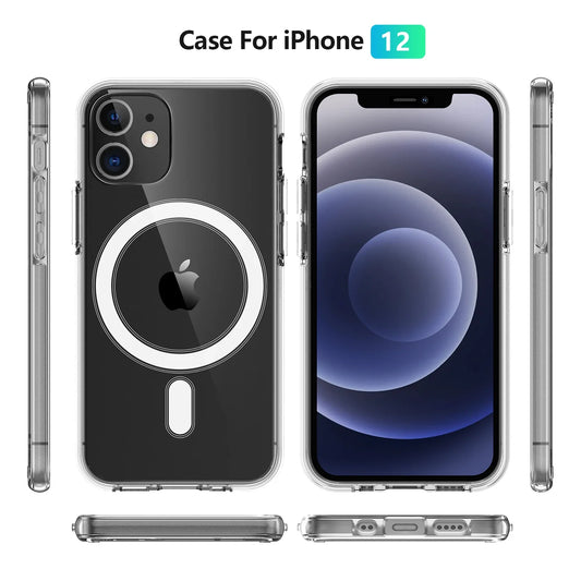 Magsafe Magnetic Wireless Charging Case For iPhone 15 14 13 12 Mini 11 Pro XS Max XR X 8 Plus SE 2020 TPU Edge Acrylic Cover T18